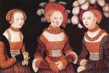 Lucas Il Vecchio Cranach : Saxon Princesses Sibylla, Emilia and Sidonia
